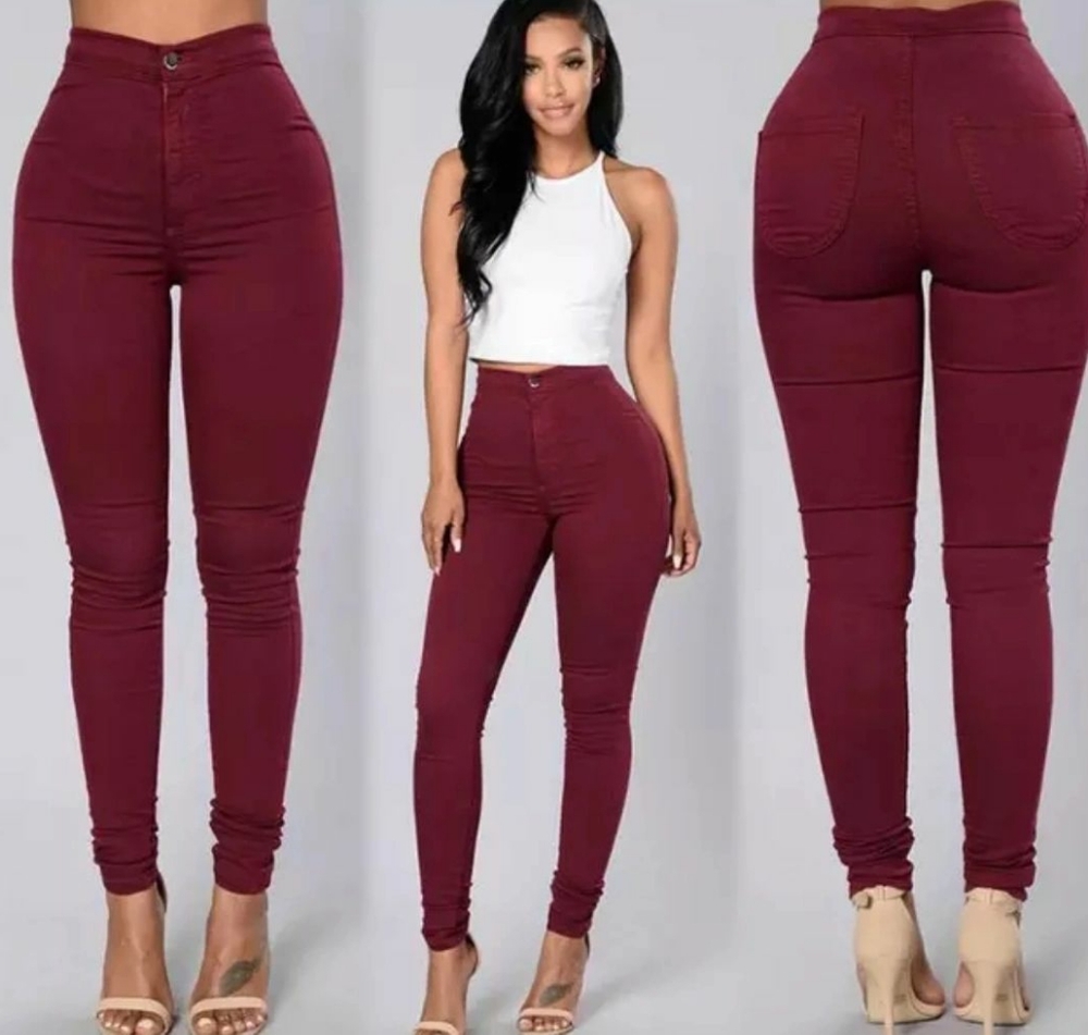 WOMEN HIGH WAIST STRETCH PANTS - Picture 4 of 6